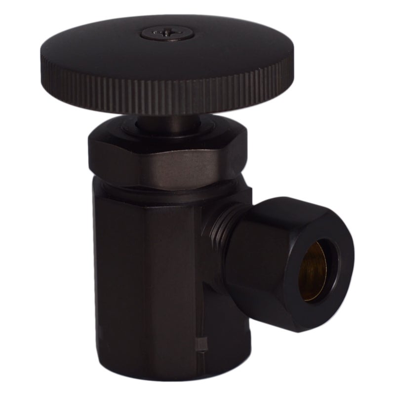 Westbrass D103-62 Round Handle Angle Stop Shut Off Valve, 1/2" IPS Inlet with 3/8" Compression Outlet, Matte Black - Image 5